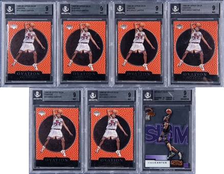 1998-01 Upper Deck Vince Carter BGS MINT 9 Graded Card Collection (7) Including 6 Rookies